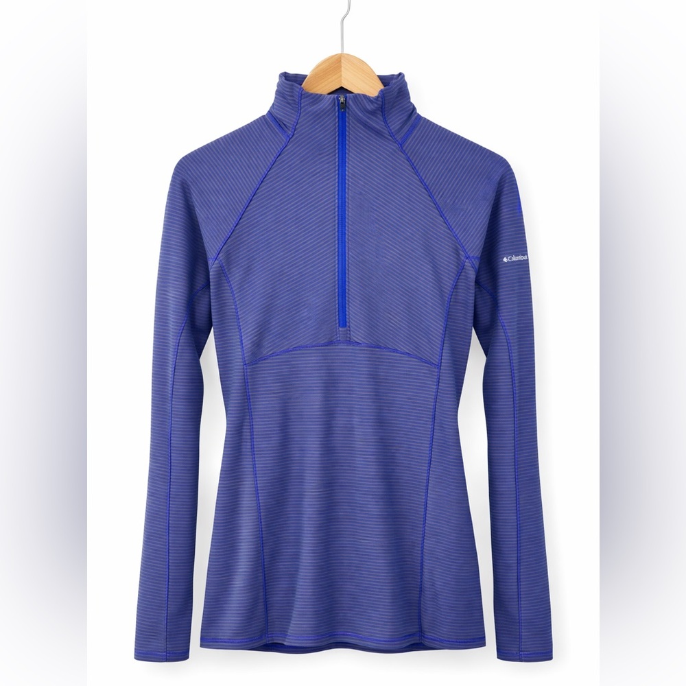 Columbia Women’s Omni-Wick Striped Half Zip Pullover Blue Size M